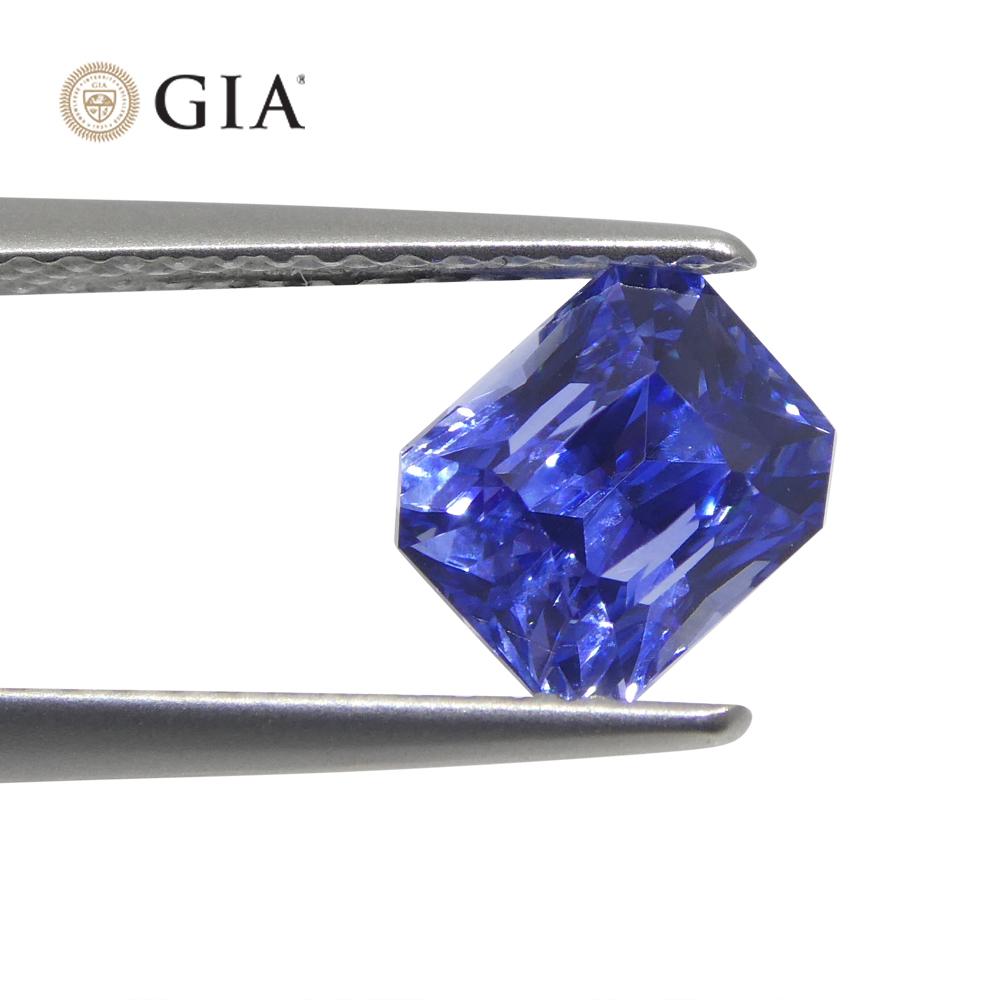 2.34ct Octagonal/Emerald Cut Blue Sapphire GIA Certified Sri Lanka 1