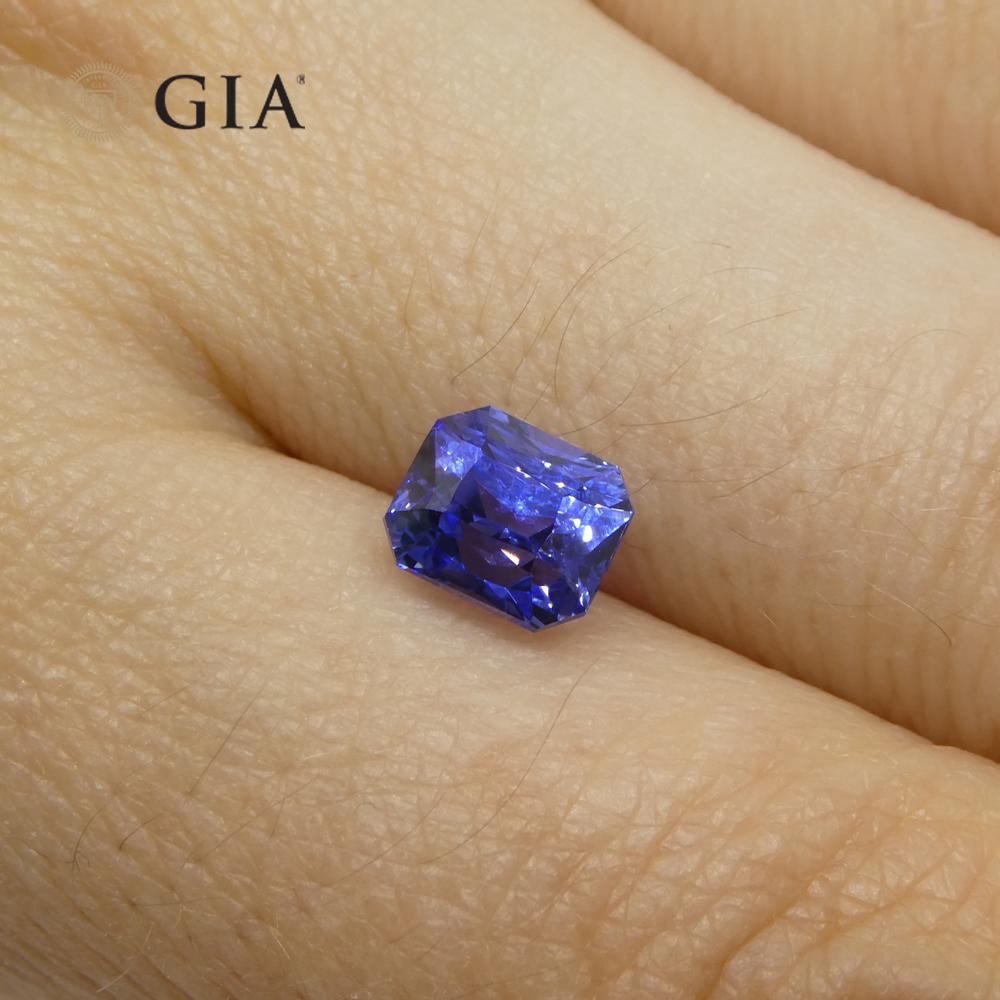 2.34ct Octagonal/Emerald Cut Blue Sapphire GIA Certified Sri Lanka In New Condition In Toronto, Ontario