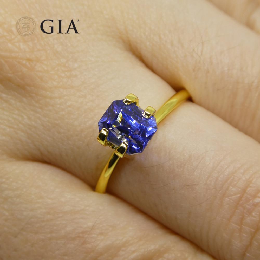 Octagon Cut 2.34ct Octagonal/Emerald Cut Blue Sapphire GIA Certified Sri Lanka