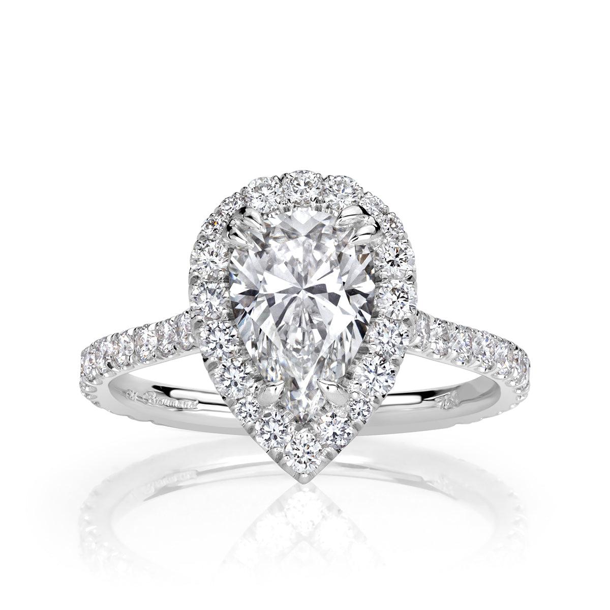 2.34ct Pear Shaped Diamond Engagement Ring For Sale
