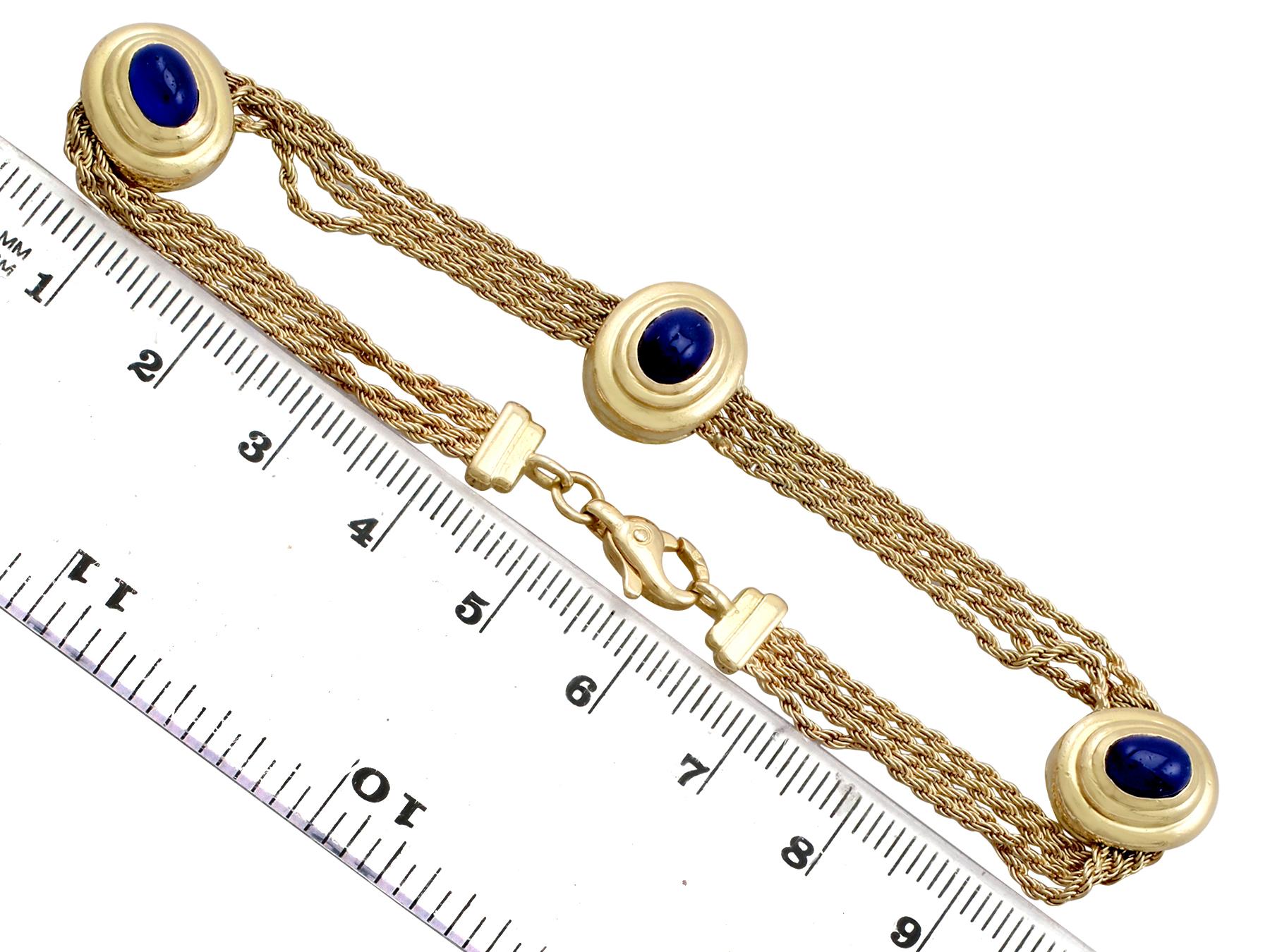 1960s Vintage 2.34 Carat Sapphire and Yellow Gold Bracelet In Excellent Condition In Jesmond, Newcastle Upon Tyne