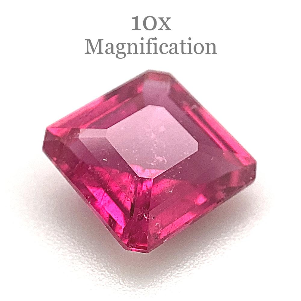 Women's or Men's 2.34ct Square purplish Pink Tourmaline from Brazil For Sale