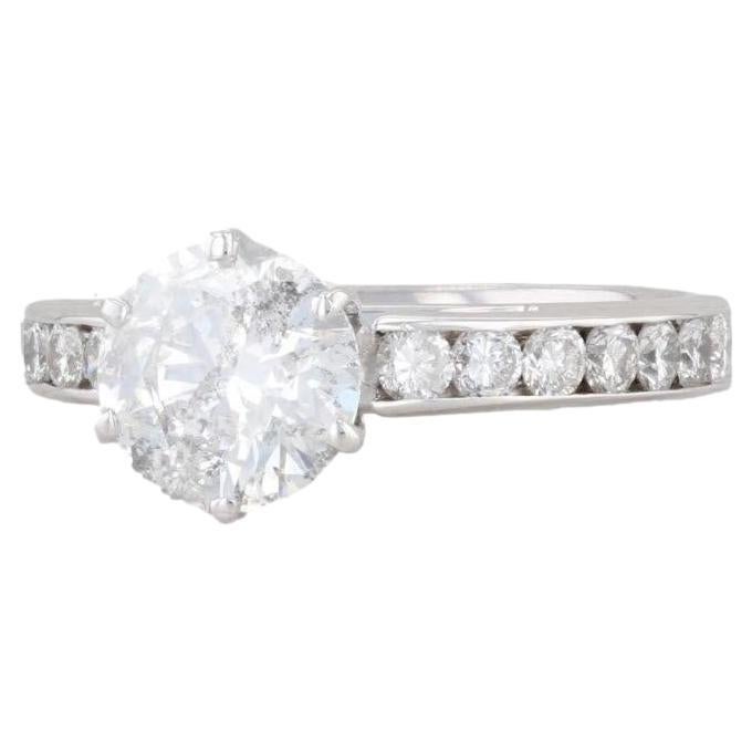 2.34ctw Natural Diamond Engagement Ring 14k White Gold Size 6 Round Brilliant