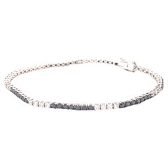Armband aus 14 Karat Weißgold mit 2,35 Karat schwarzen Diamanten und weißen Diamanten