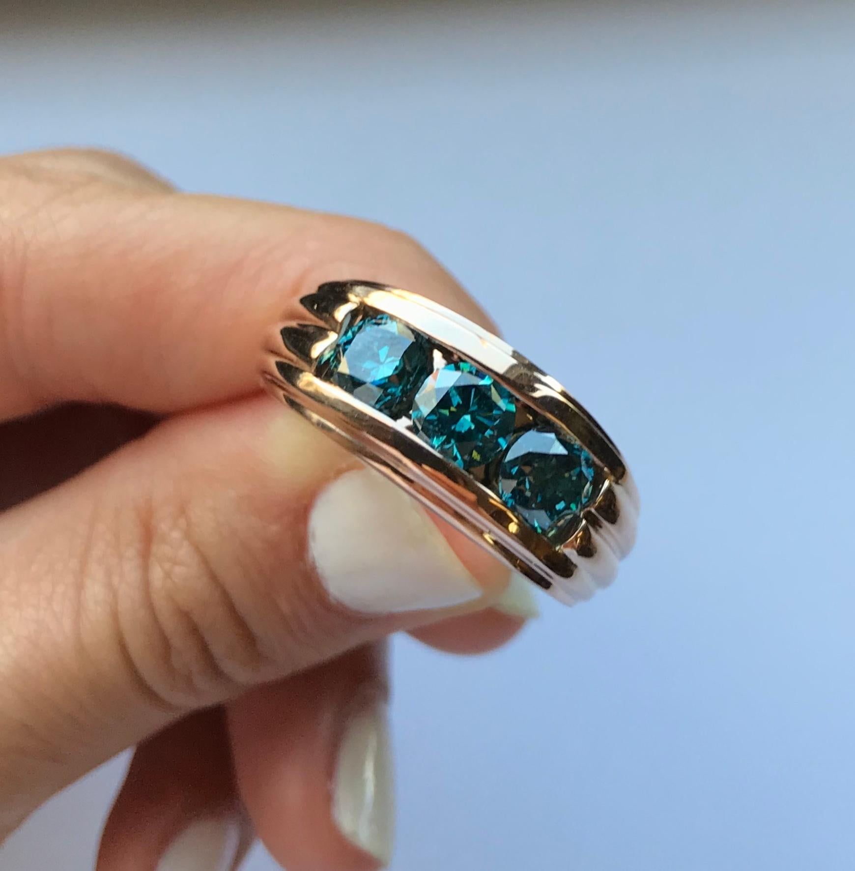 mens blue diamond ring