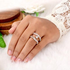 2.35 Carat Diamond 14 Karat Gold Double Band Ring