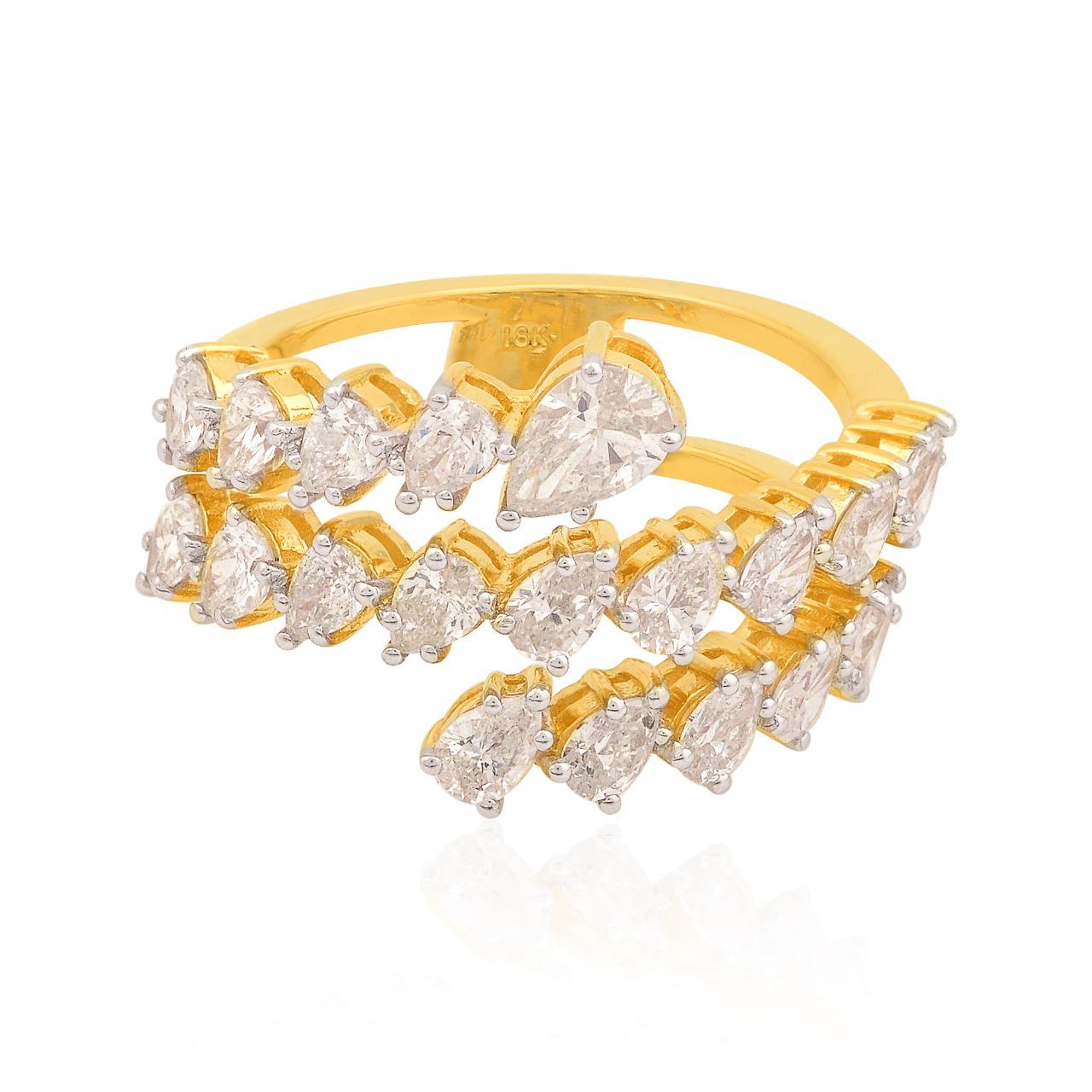 Contemporain Bague enveloppante en or 14 carats avec diamants de 2,35 carats en vente