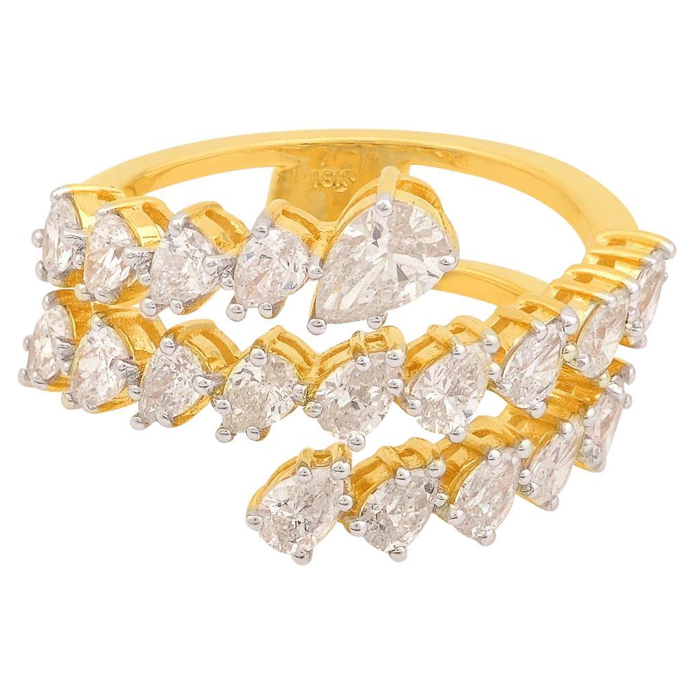 Bague enveloppante en or 14 carats avec diamants de 2,35 carats en vente
