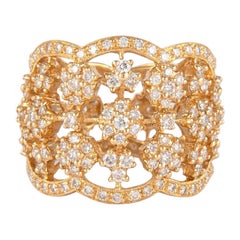 Bague cocktail en or jaune 18 carats et diamants de 2,35 carats