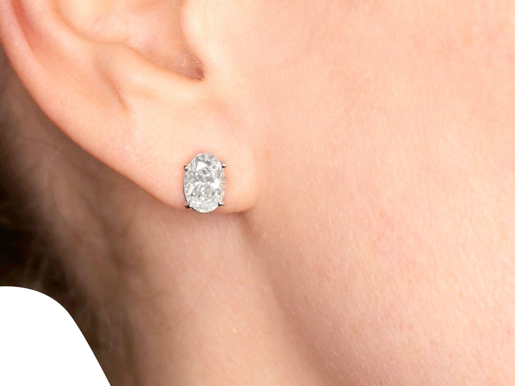 2.35 Carat Diamond and White Gold Stud Earrings 1