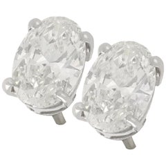 2.35 Carat Diamond and White Gold Stud Earrings