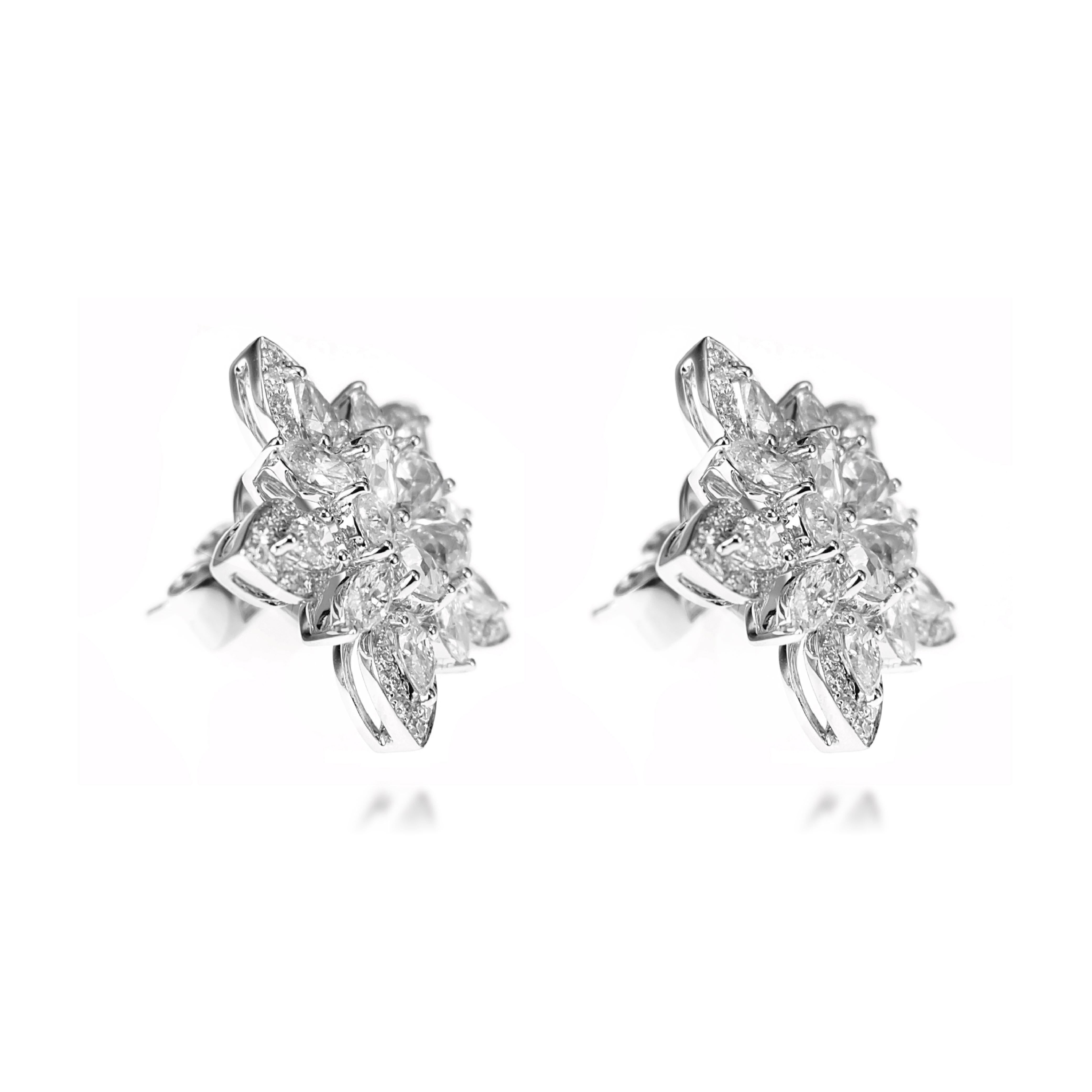 Art Nouveau 2.35 Carat Diamond Designer Stud Earring