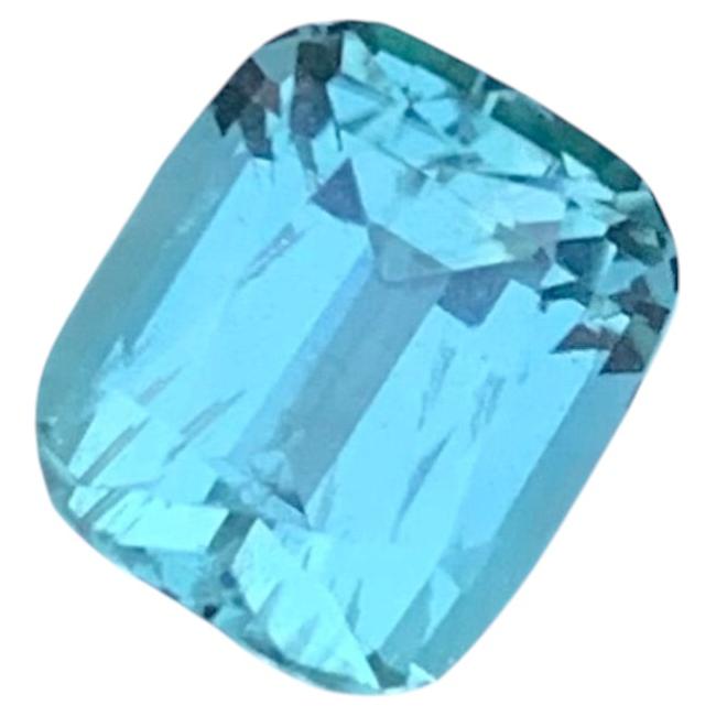 2.35 Carat Natural Loose Blue Seafoam Tourmaline Cushion Cut Gemstone