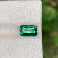 2.35 Carat Natural Loose Green Tourmaline Stone Cushion Cut Afghan Gemstone