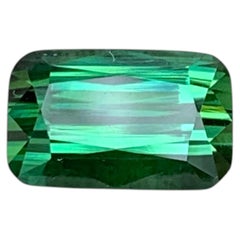 2.35 Carat Natural Loose Green Tourmaline Stone Cushion Cut Afghan Gemstone