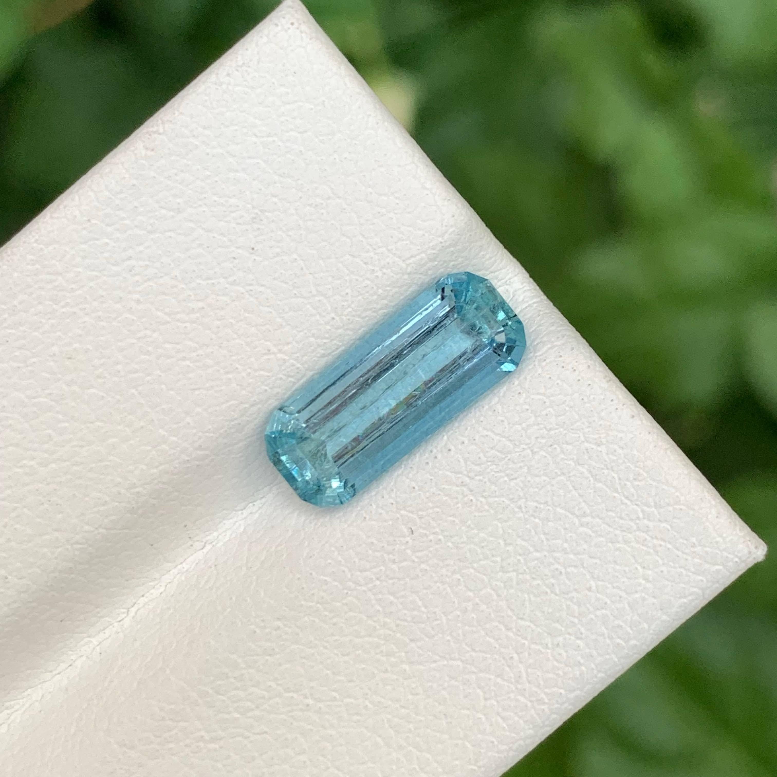 2,35 Karat natürlicher loser intensiver blauer Aquamarin Smaragdschliff nigerianischer Edelstein im Angebot 5