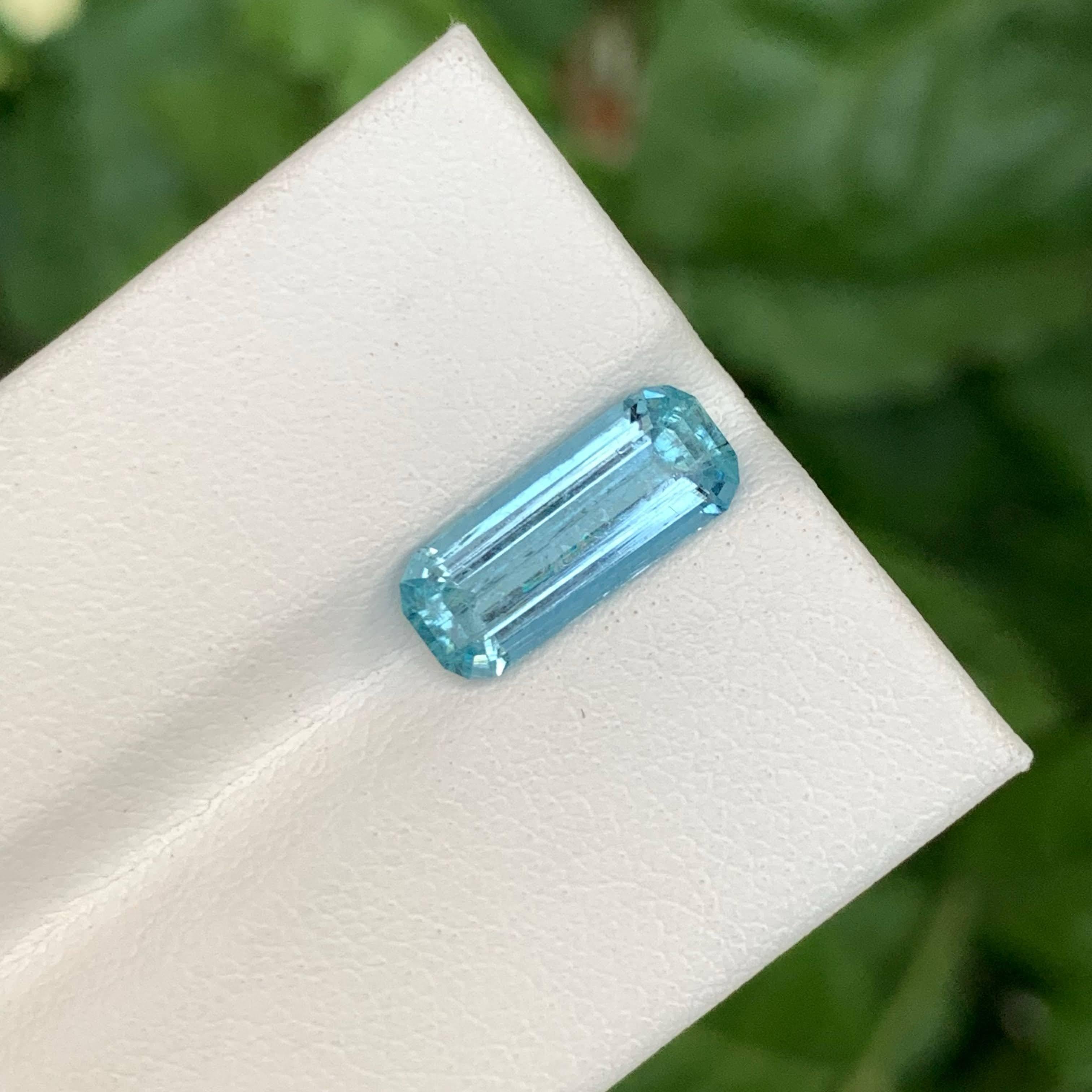 2,35 Karat natürlicher loser intensiver blauer Aquamarin Smaragdschliff nigerianischer Edelstein im Angebot 6