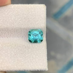 2.35 Carat Natural Loose Lagoon Blue Tourmaline Cushion Cut Afghan Gemstone