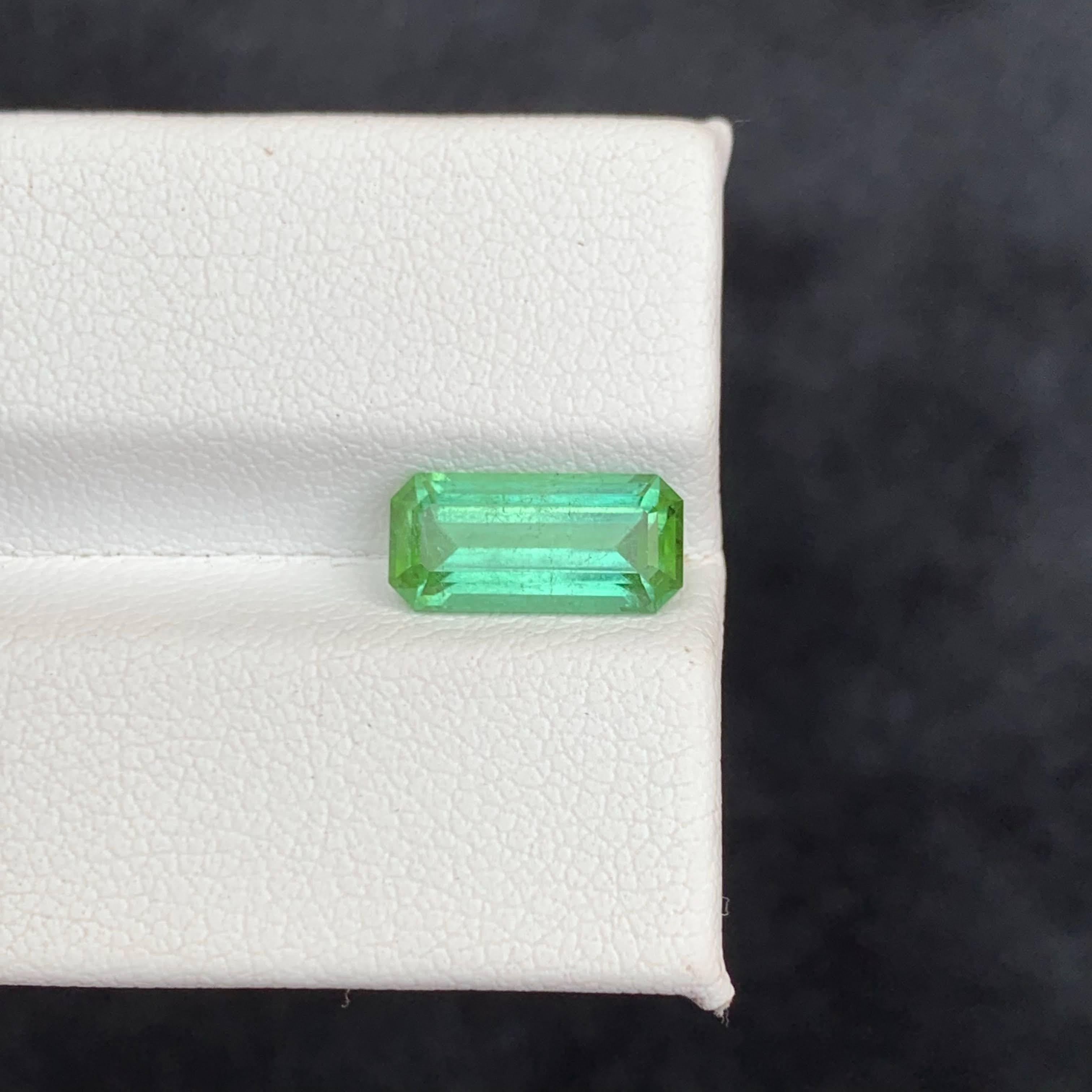 2.35 Carat Natural Loose Mint Green Tourmaline Emerald Cut Afghan Gemstone (pierre précieuse afghane) en vente 5