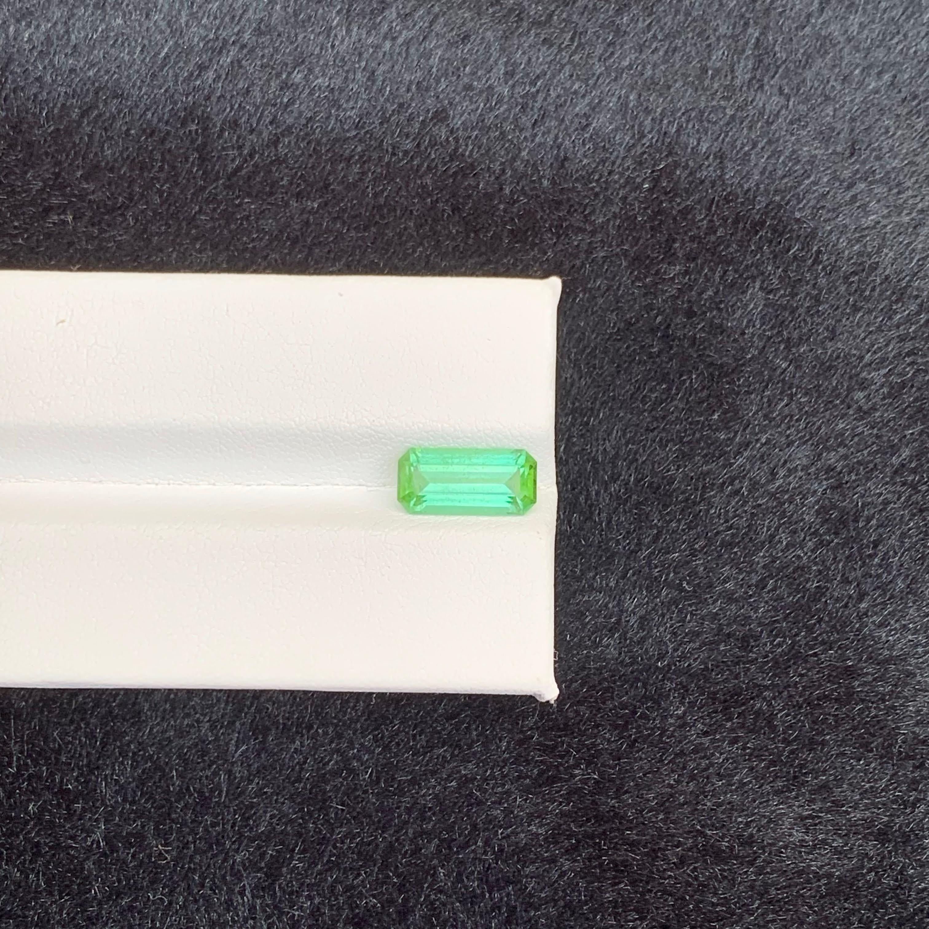 2.35 Carat Natural Loose Mint Green Tourmaline Emerald Cut Afghan Gemstone (pierre précieuse afghane) en vente 3