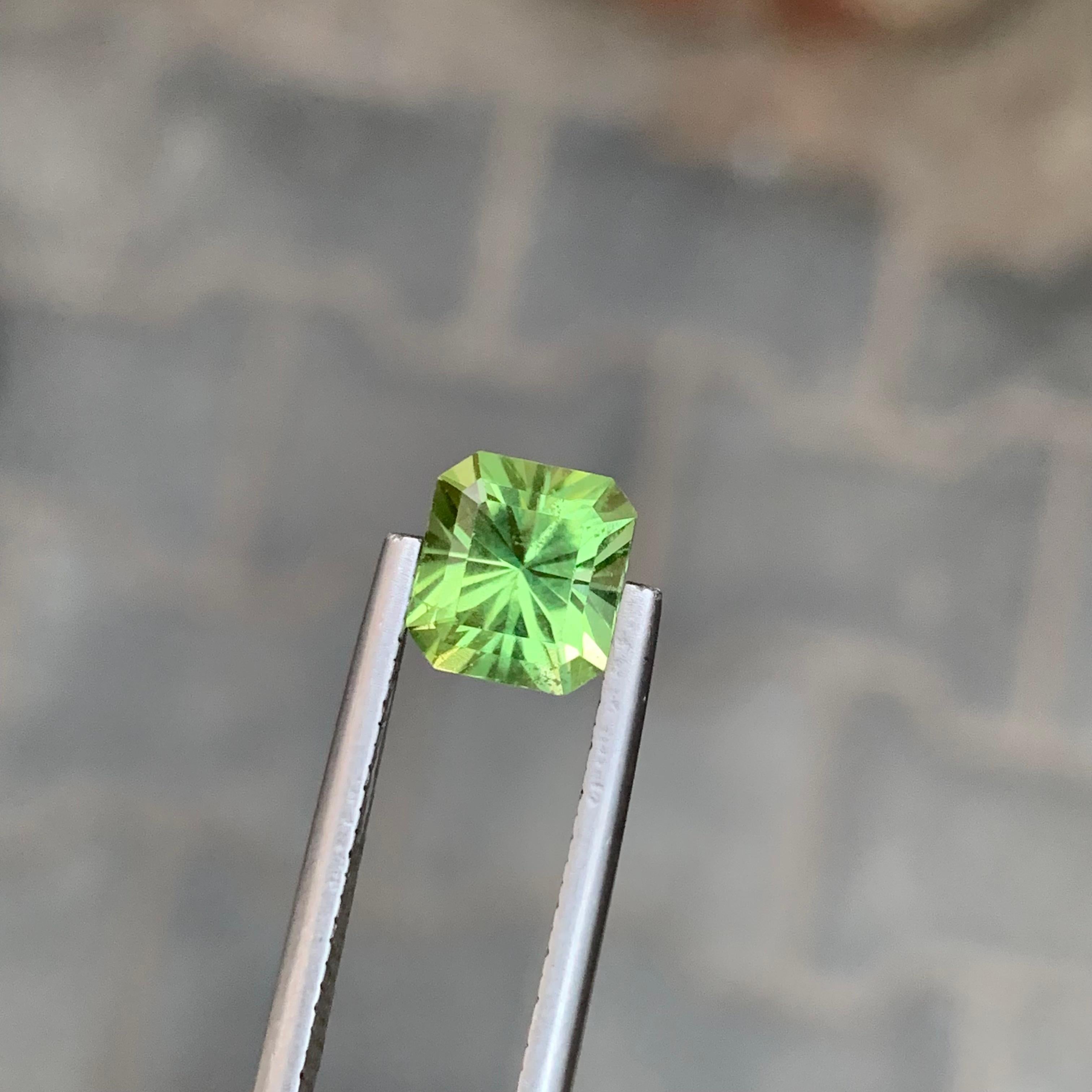 Emerald Cut 2.35 Carats Loose Fancy Cut Peridot Pakistan Mine For Sale