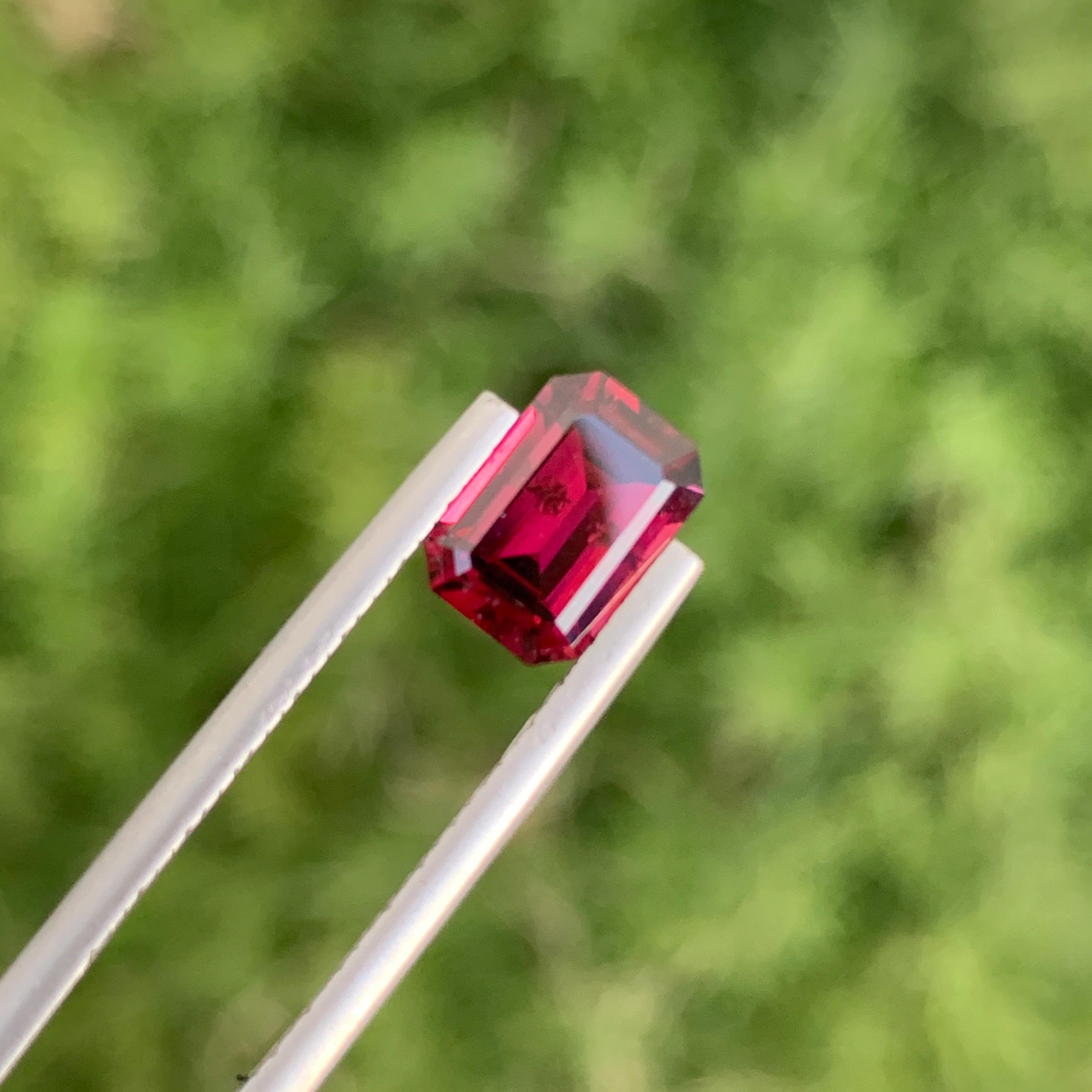 Loose Rhodolite Garnet
Weight: 2.35 Carats
Dimension: 8.5 x 5.9 x 4.3 Mm
Origin: Central African Republic
Colour: Red
Treatment: Non
Certificate: On Demand

Rhodolite garnet, a gemstone celebrated for its enchanting reddish-purple hues, occupies a