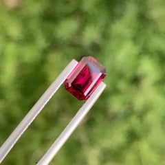 2.35 Carat Natural Loose Rhodolite Garnet Emerald Shape Gem For Jewellery Making
