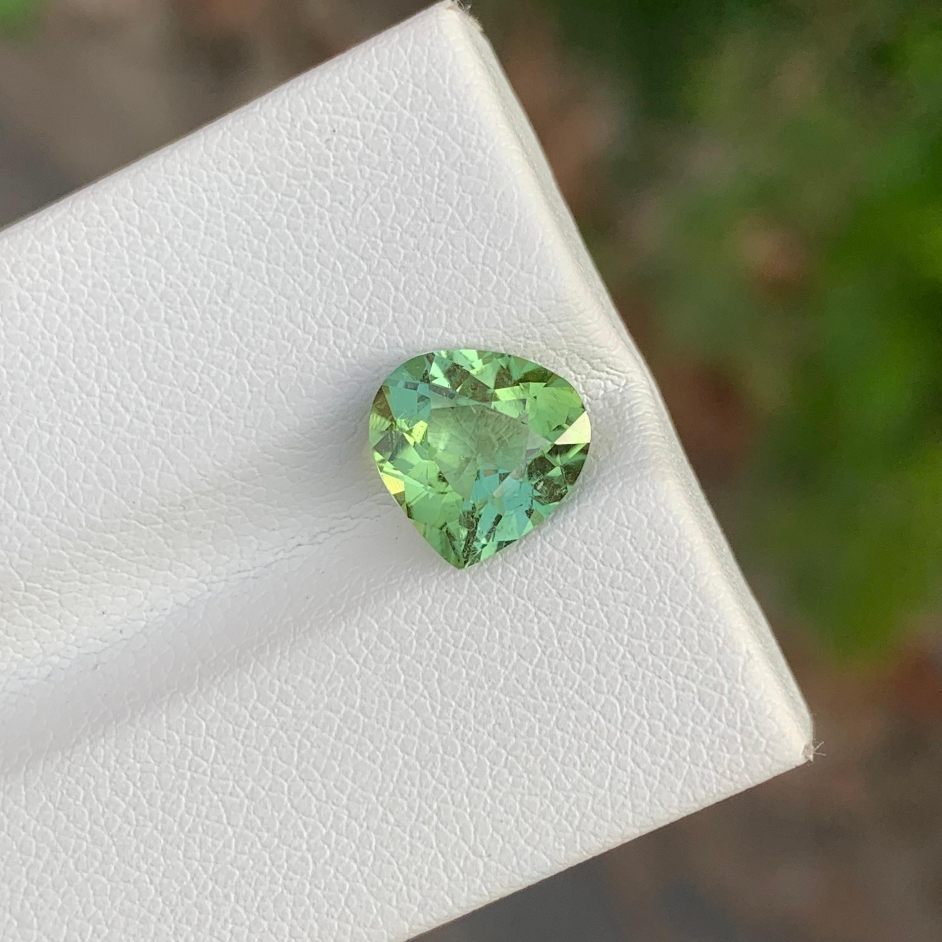 Loose Mint Green Tourmaline

Weight: 2.35 Carats
Dimension: 8.9 x 8.9 x 5.1 Mm 
Colour: Mint Green 
Origin: Afghanistan
Certificate: On Demand
Treatment: Non
Shape: Pear 


Tourmaline is a captivating gemstone known for its remarkable variety of