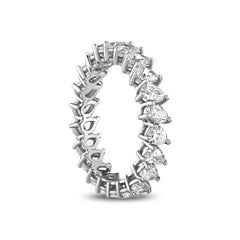 2.35 Carat Pear Cut Diamond Eternity Ring 18K White Gold