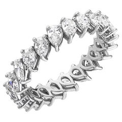 2.35 Carat Pear Cut Diamond Eternity Ring 18K White Gold