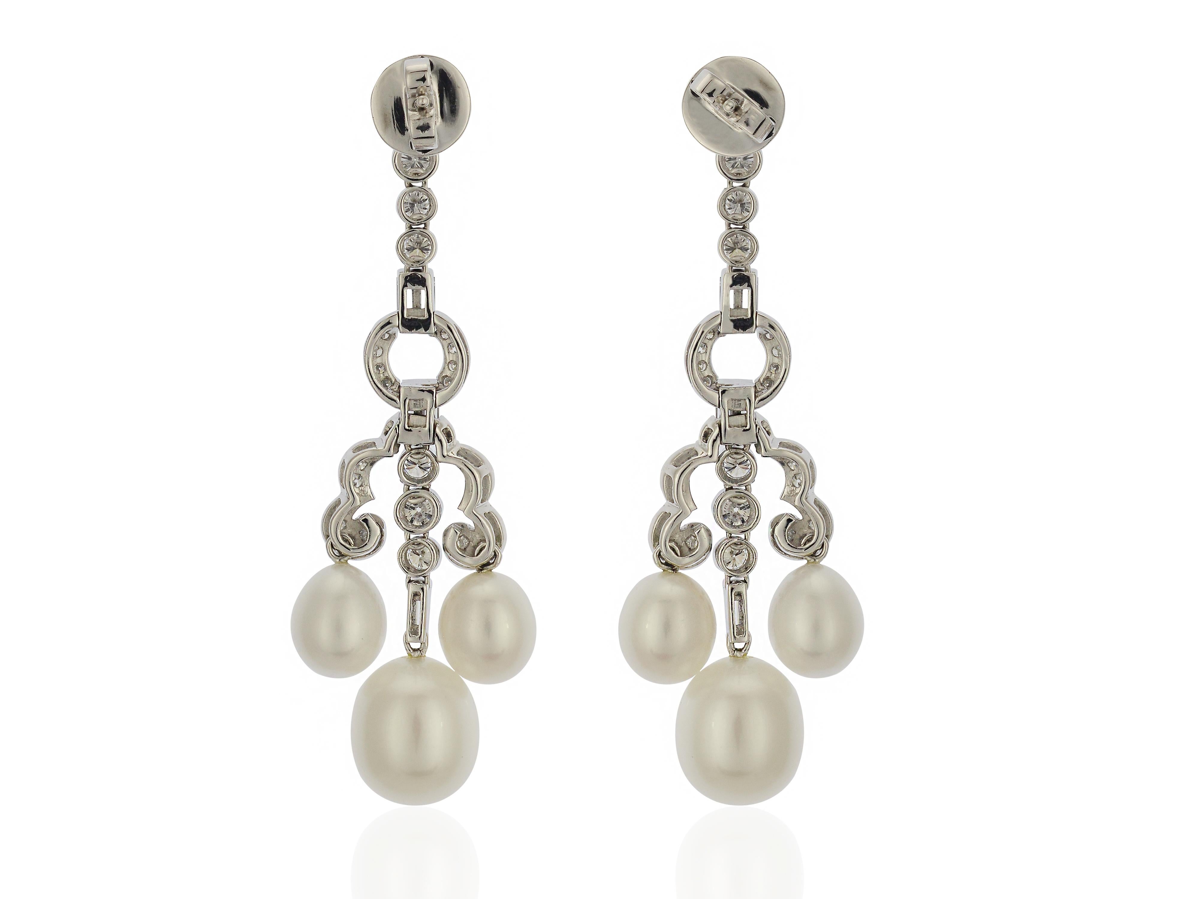 pearl earrings chandelier