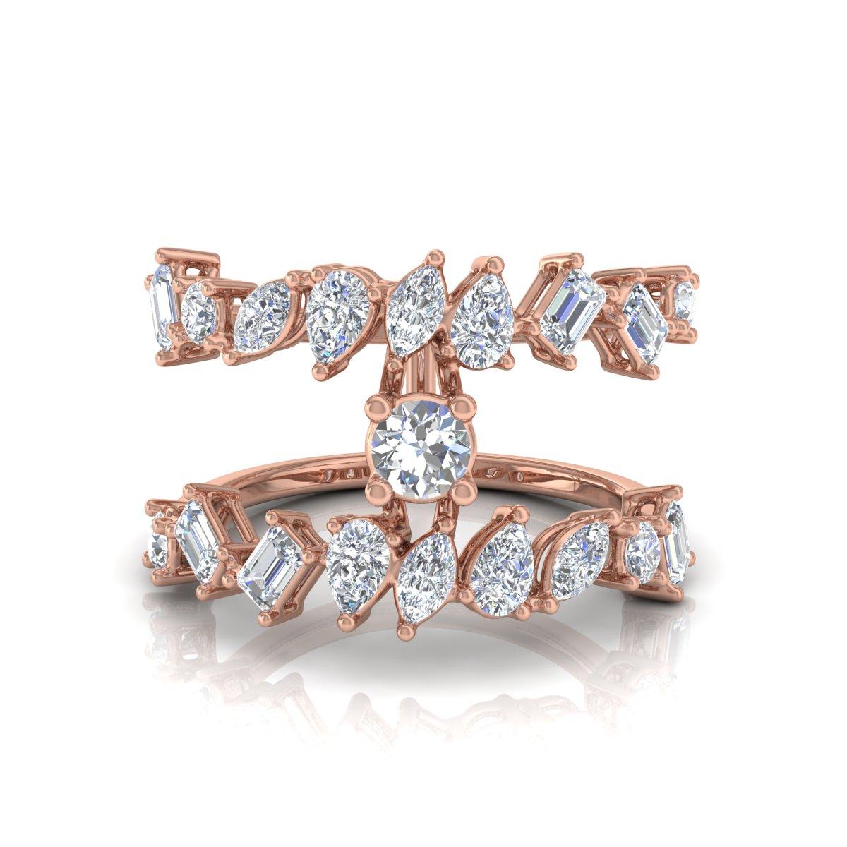For Sale:  2.35 Carat SI Clarity HI Color Diamond Designer Ring Solid 18k Rose Gold Jewelry 6