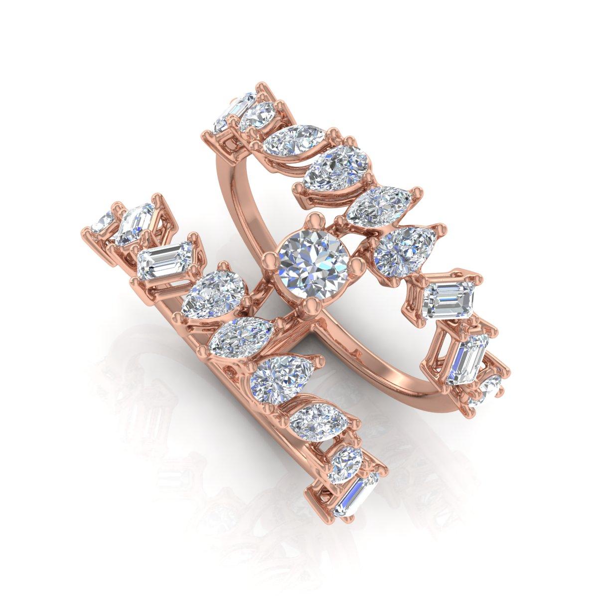 For Sale:  2.35 Carat SI Clarity HI Color Diamond Designer Ring Solid 18k Rose Gold Jewelry 7