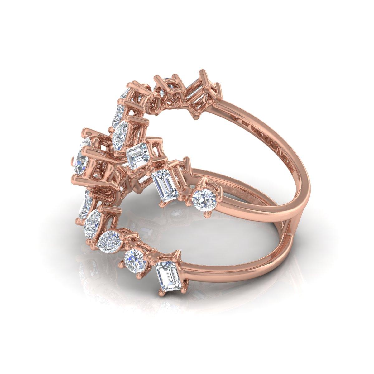 For Sale:  2.35 Carat SI Clarity HI Color Diamond Designer Ring Solid 18k Rose Gold Jewelry 8