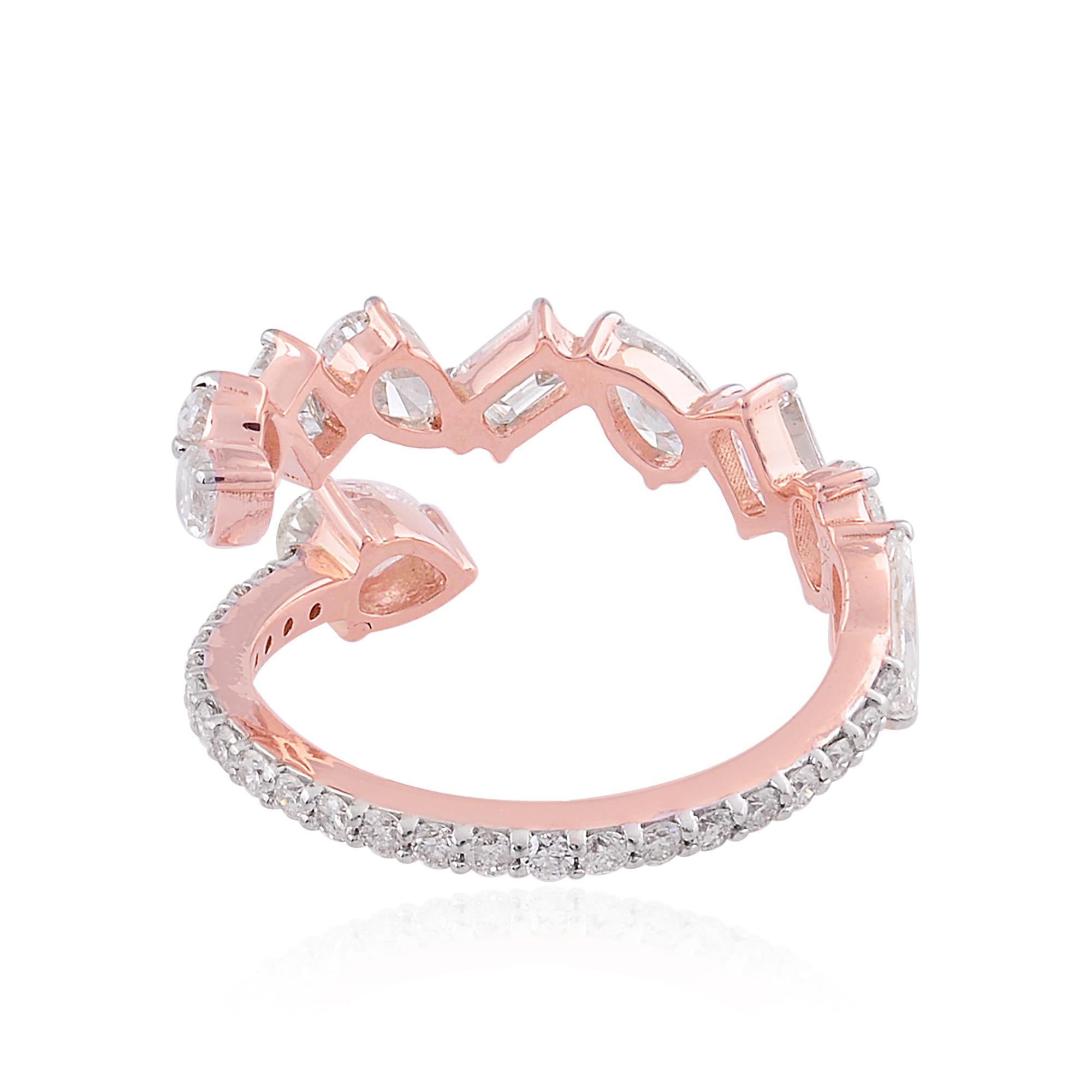 En venta: 2,35 quilates SI Claridad HI Color Anillo Envolvente de Diamantes 18k Oro Rosa Joyería Fina  5