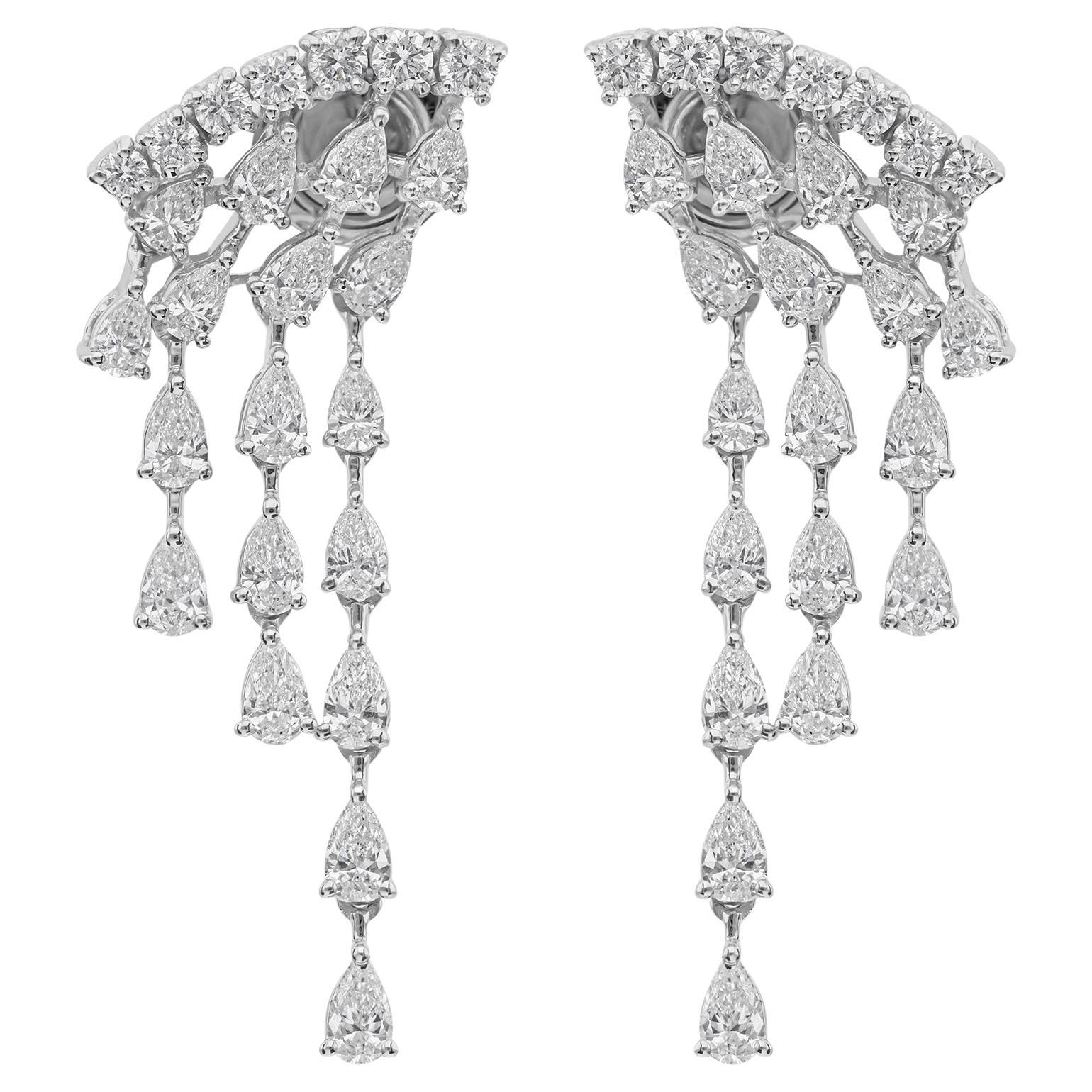 Orecchini con diamanti naturali da 2,35 carati SI Clarity HI Color Regalo in oro bianco 14k