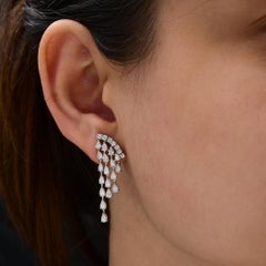 2.35 Carat SI Clarity HI Color Natural Diamond Drop Earrings Gift 18k White Gold