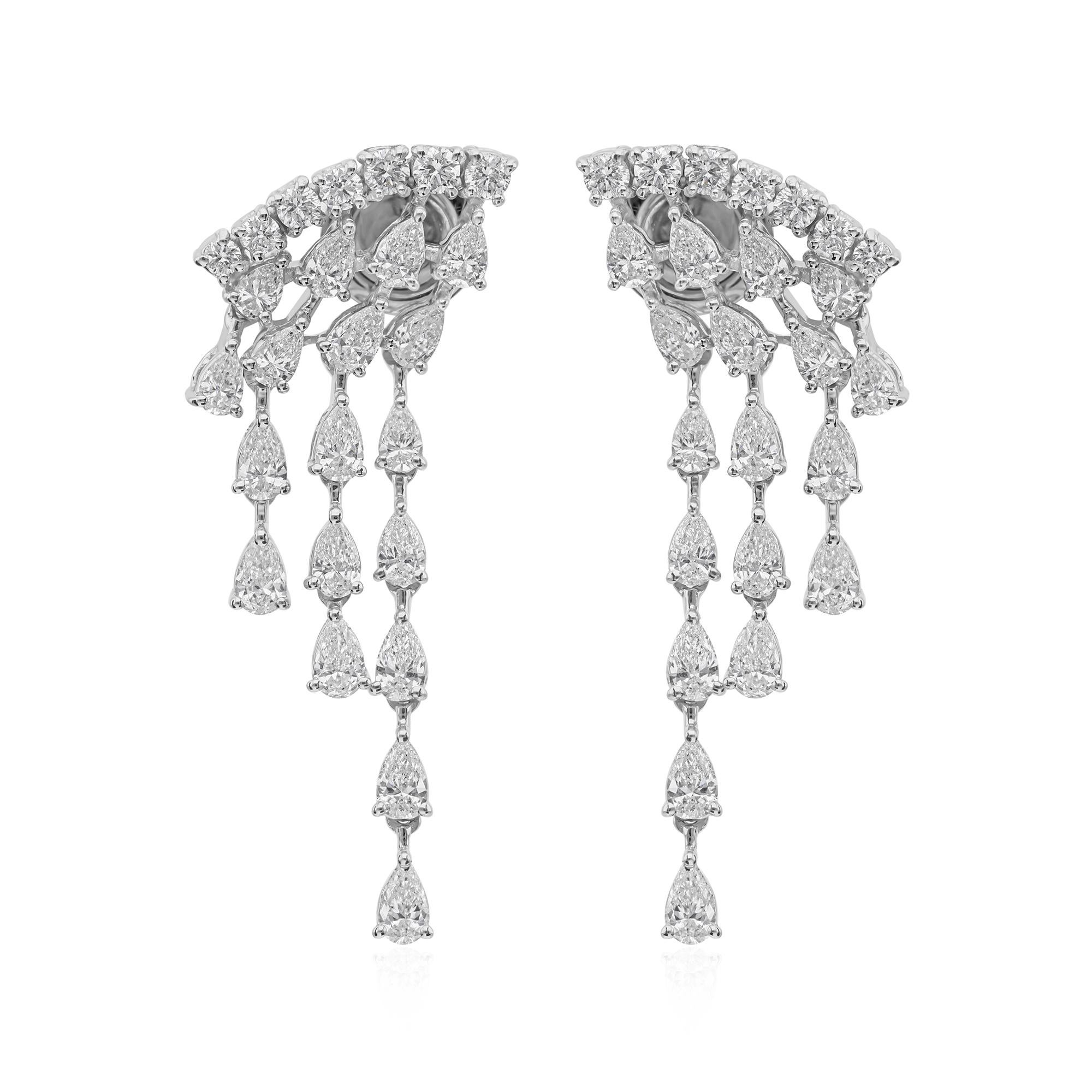 Orecchini con diamanti naturali da 2,35 carati SI Clarity HI Color Regalo Oro Bianco 18k