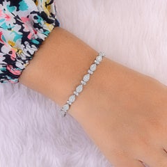 2.35 Carat SI/H Round Brilliant Cut Diamond 14k White Gold Pear Charms Bracelet