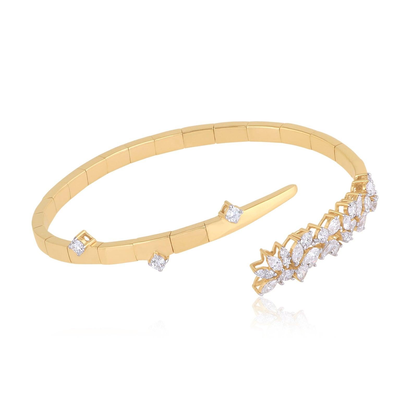 Moderne Manchette enveloppante en or 14 carats avec diamants de 2,35 carats en vente