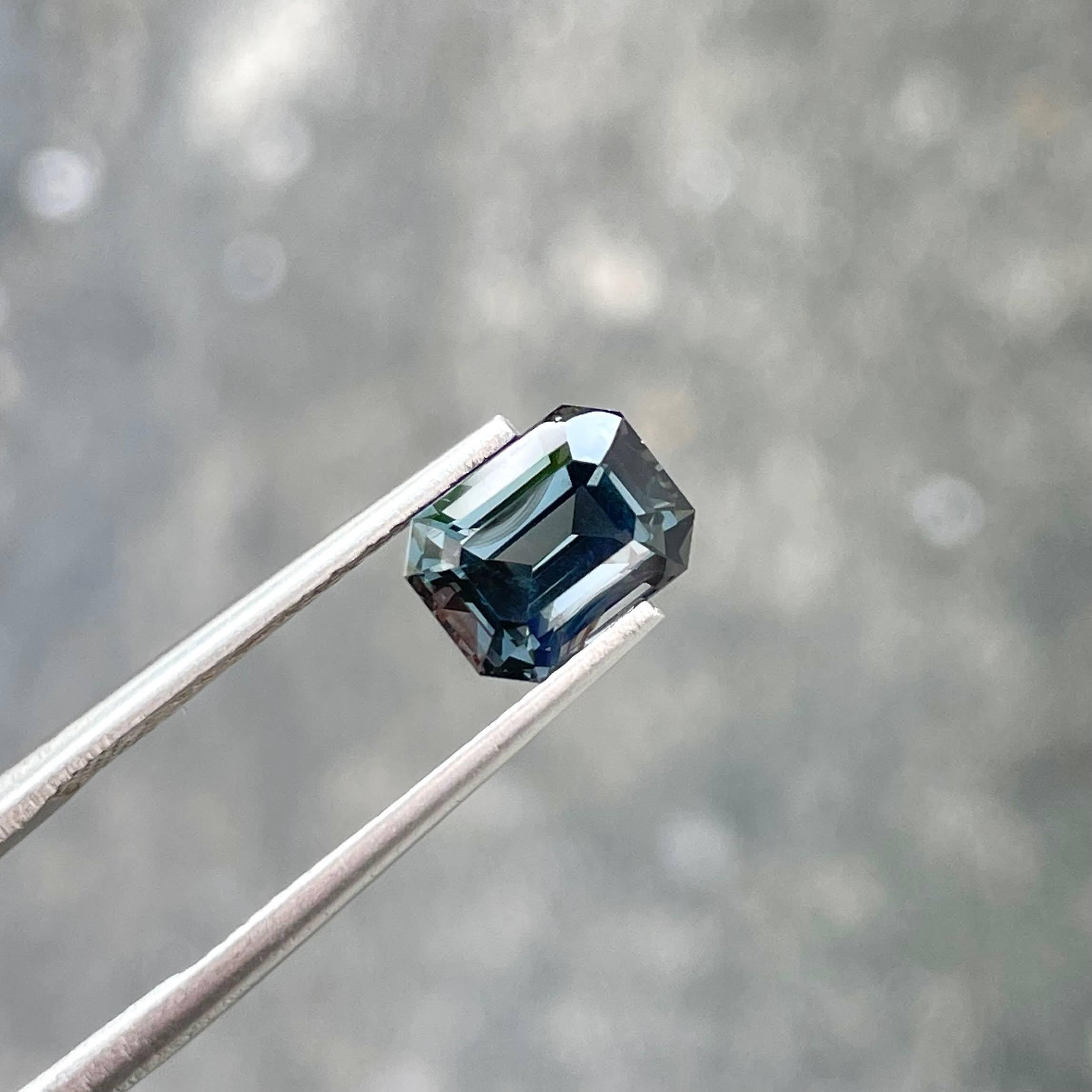Weight 2.35 carats 
Dimensions 8.0x6.2x5.1 mm
Treatment None
Clarity VVS
Origin Burma
Shape Octagon
Cut Emerald




The 2.35-carat Metallic Gray Burmese Spinel Stone is a captivating natural gemstone, distinguished by its alluring emerald cut that