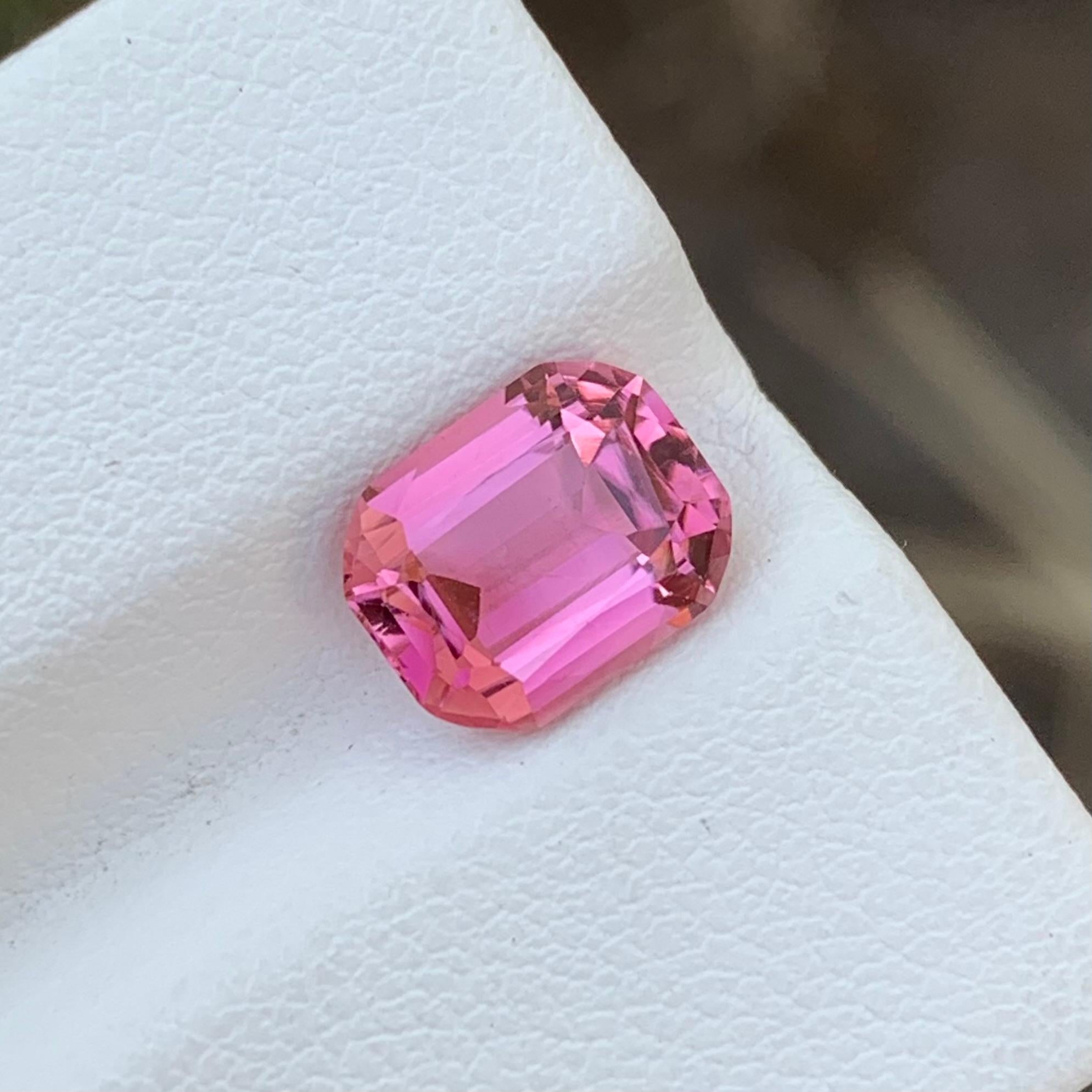 Antique Cushion Cut 2.35 Carats Natural Baby Pink Loose Tourmaline Ring Gemstone Afghanistan Mine For Sale