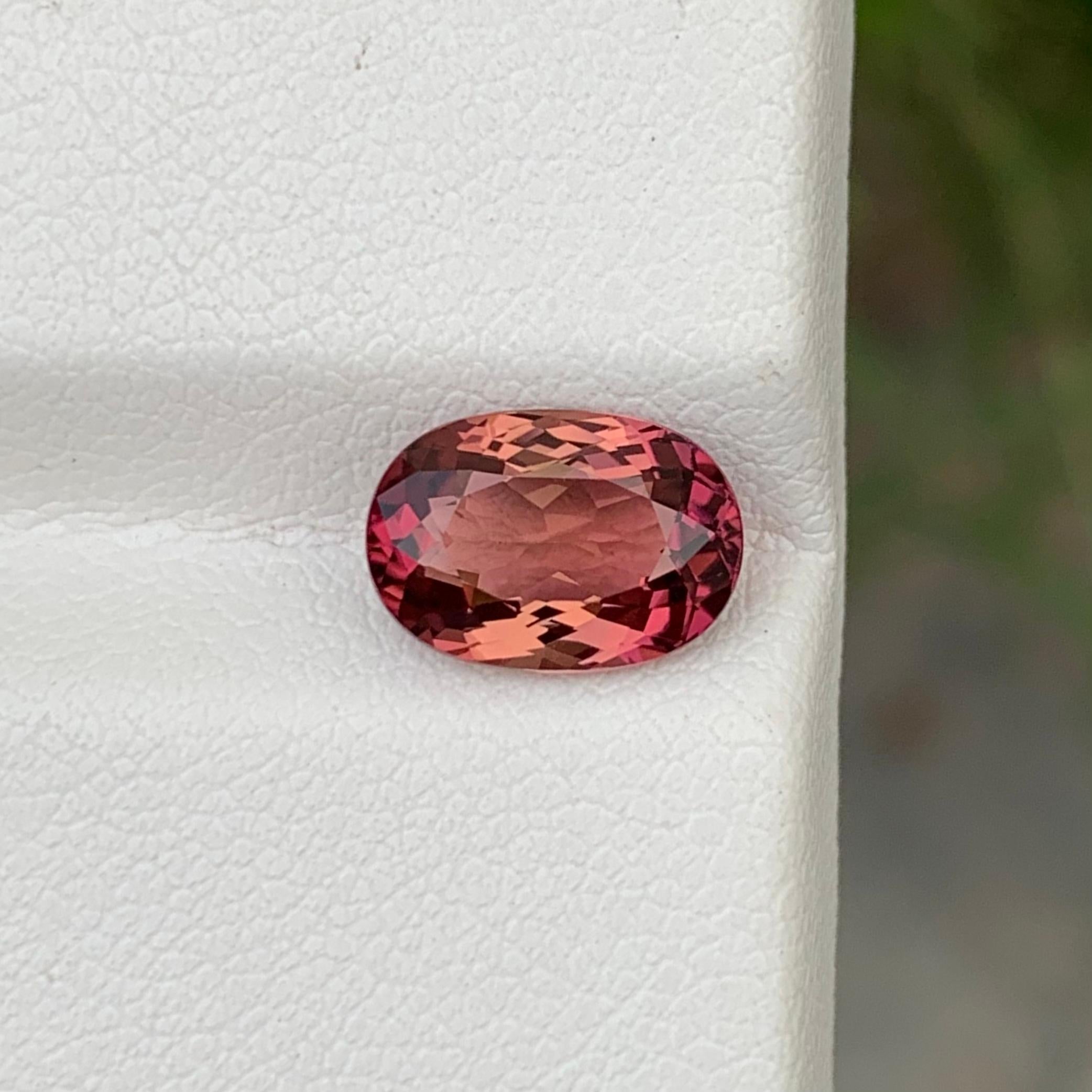 Faceted Tourmaline 
Weight: 2.35 Carats 
Dimension: 9.9x6.9x4.8 Mm
Origin: Congo African 
Shape: Oval 
Color: Pink
Certificate: On Customer Demand 
Congo, particularly the Democratic Republic of the Congo (DRC), is a significant source of tourmaline