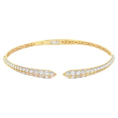 Manschettenarmreif mit 2,35 Karat insgesamt rundem Diamanten im Brillantschliff