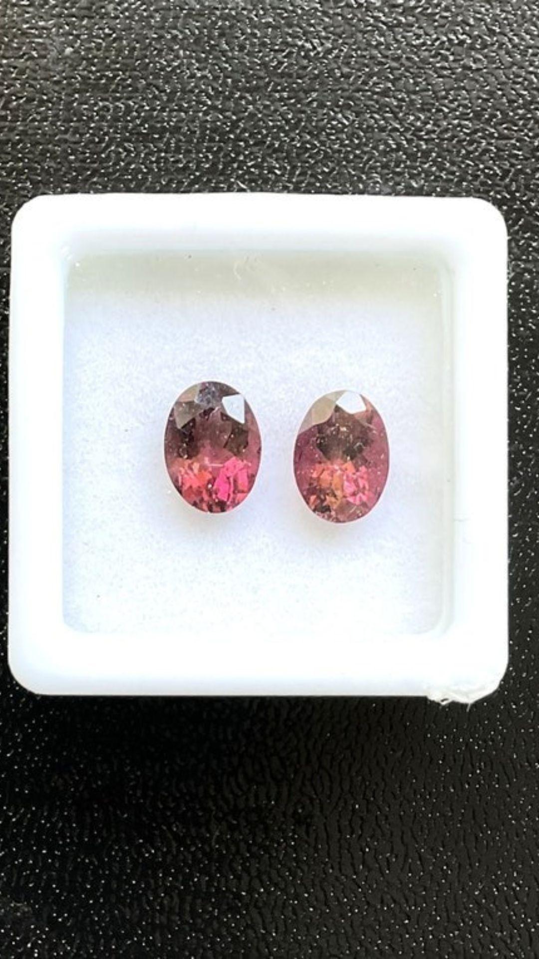 2.35 Carats Tourmaline Match Pair, Pink Tourmaline Faceted Ovals Cut Stones In New Condition For Sale In Jaipur, RJ