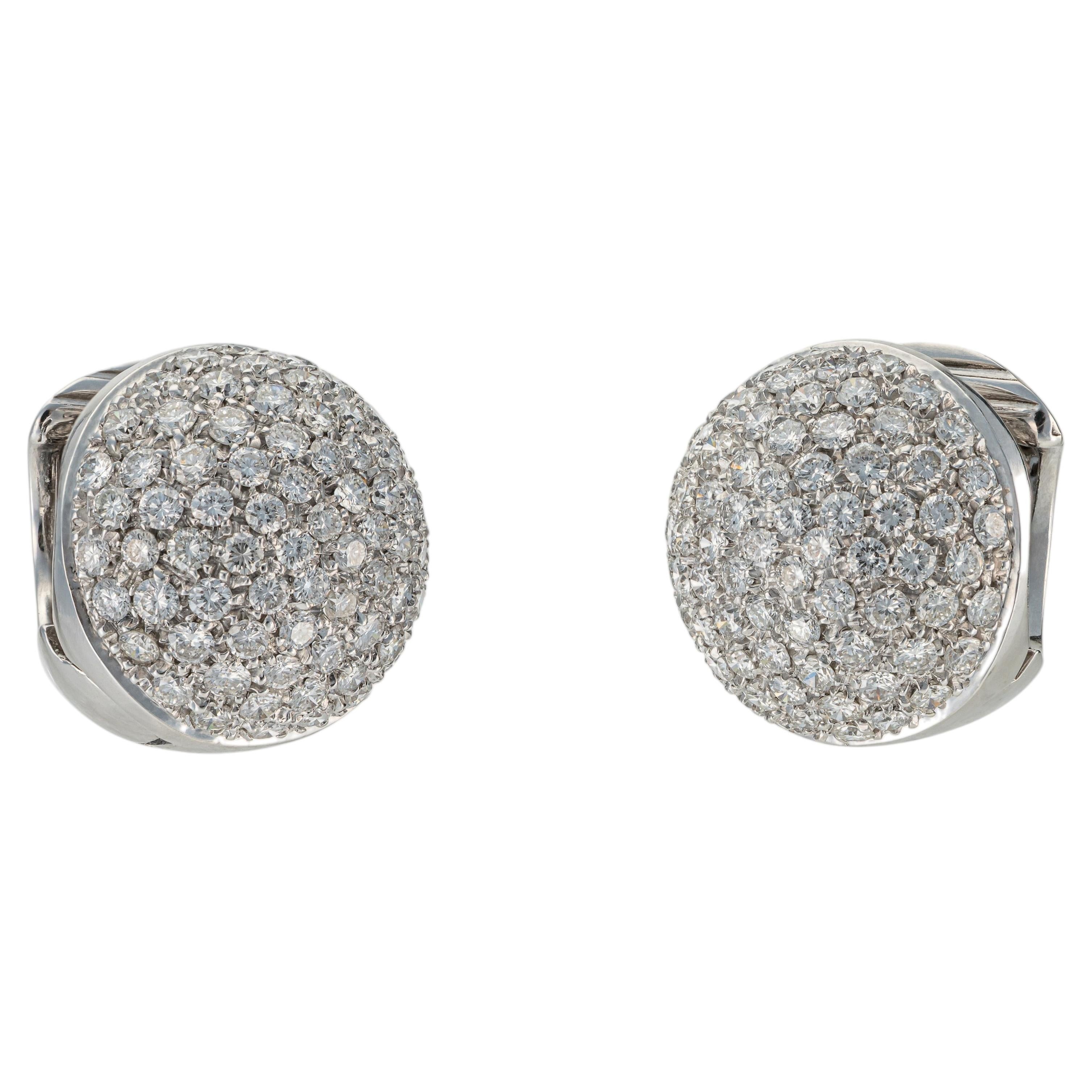 2.35 ct Brilliant Cut Diamond Pavé White Gold Stud Earrings