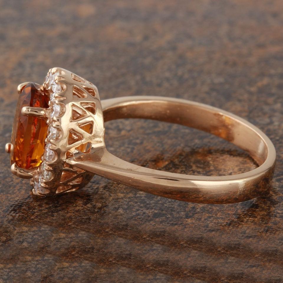 madeira citrine and diamond 14kt rose gold ring