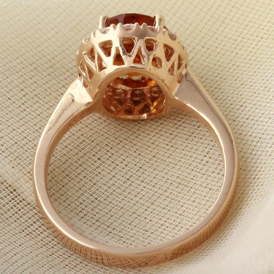 madera citrine and diamond 14kt rose gold ring