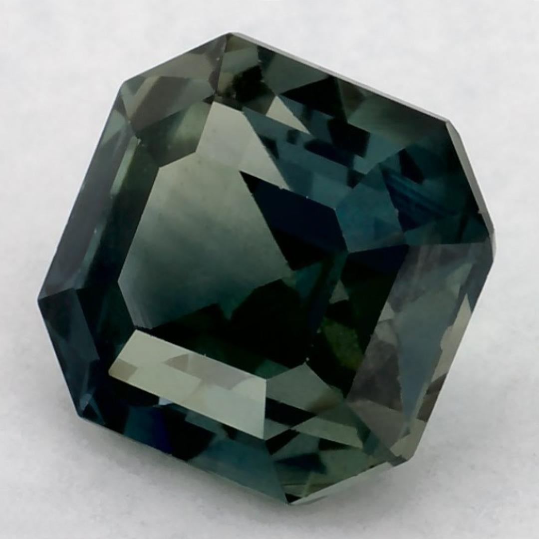2.35 Ct Green Sapphire Octagon Cut Loose Gemstone (Achteckschliff) im Angebot