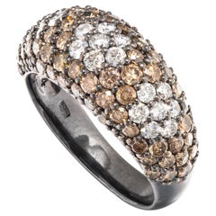 2.35 ct Natural White and Brown Diamonds Ring